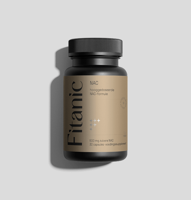 Fitanic NAC supplement 500 mg zuivere NAC, 30 capsules voor vitaliteit en focus