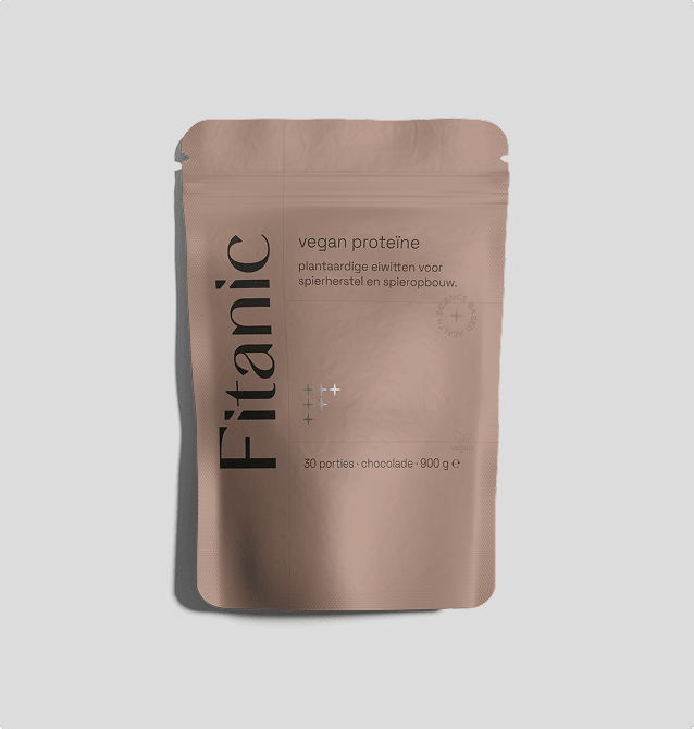 Fitamic vegan protein chocolate powder ziplock pouch 900g, plant-based supplement