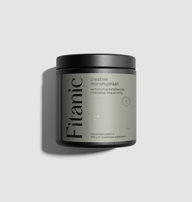 Jar of Fitanic creatine monohydrate supplement for performance and workout support