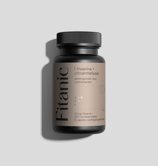 Fitanic voedingssupplement met L-theanine en citroenmelisse voor rust en focus, 30 capsules