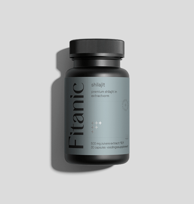 Fitanic shilajit supplement in capsulevorm, 500 mg zuiver extract voor vitaliteit en focus
