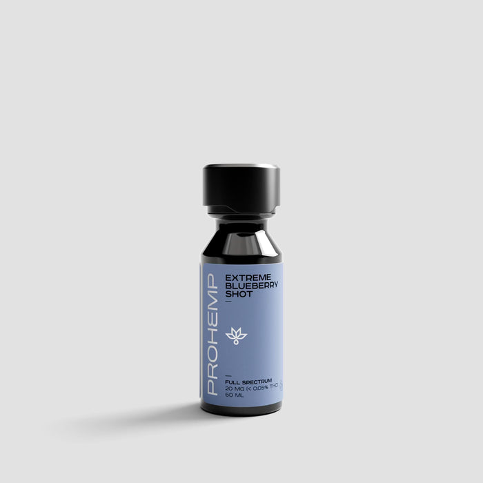 Extreme Blueberry Shot van Prohemp, full spectrum CBD met 20 mg, 60 ml fles