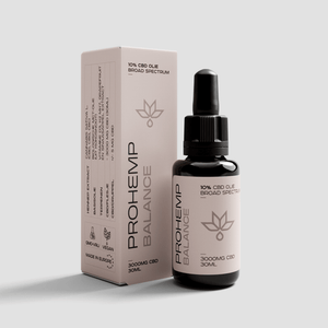 ProHemp Balance 10% broad spectrum CBD oil 30ml dropper bottle and box, vegan, 3000mg